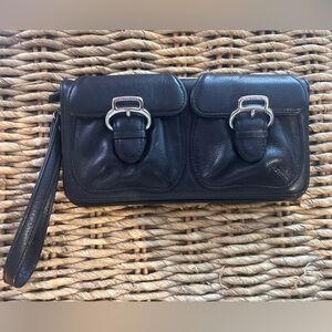 Cole Haan Black Leather Clutch Wristlet